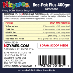 Nzymes Bac-Pak 400 Gram Directions for Use