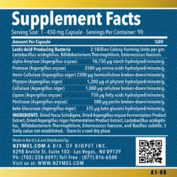 Pro-B Supplement Facts