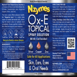 Nzymes Ox-E Topical Spray Solution with Colloidal Silver, Copper, and Zinc