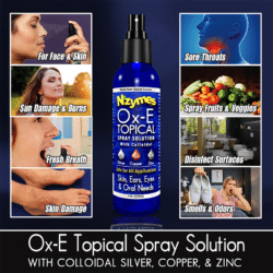 Nzymes Ox-E Topical Spray Solution now with Colloidal Silver, Copper and Zinc. Benefits and Uses