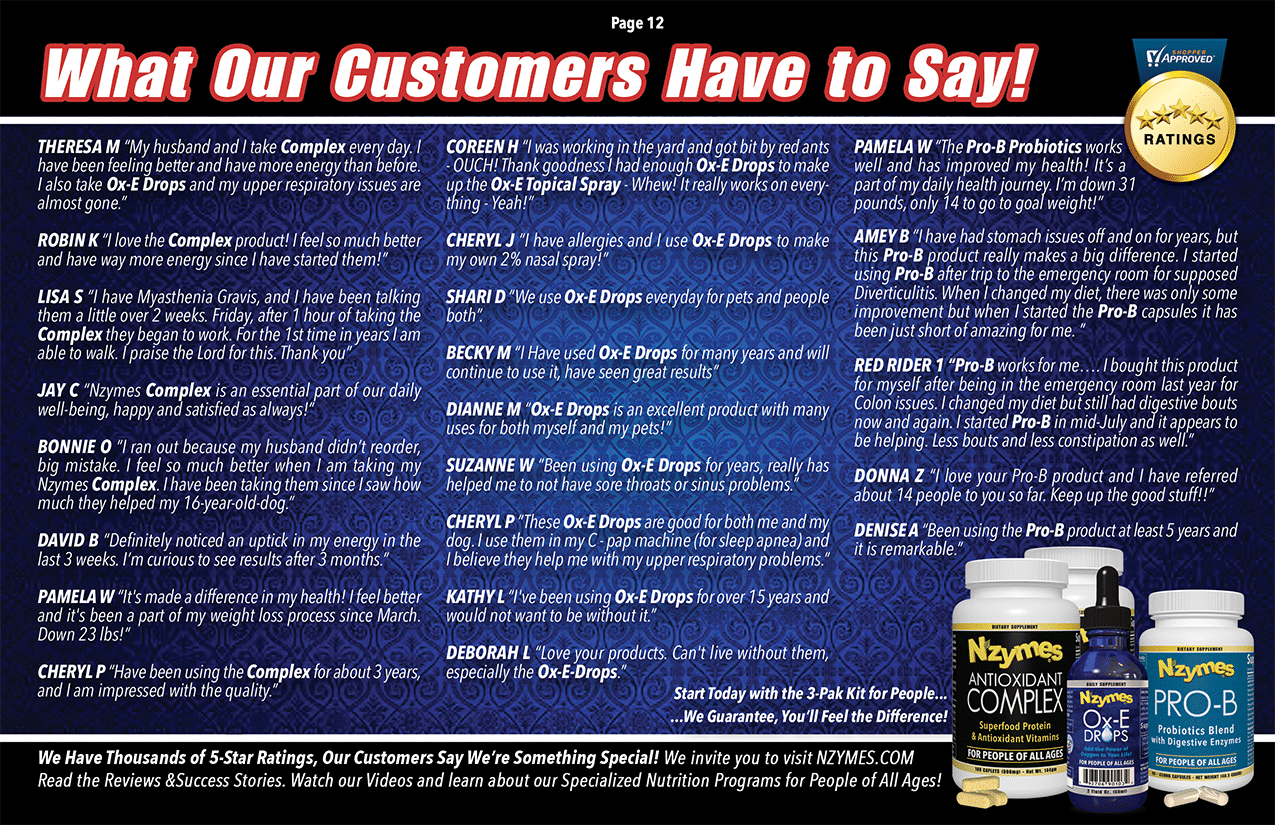 See What Customers Say About Nzymes Health Products for People of All Ages