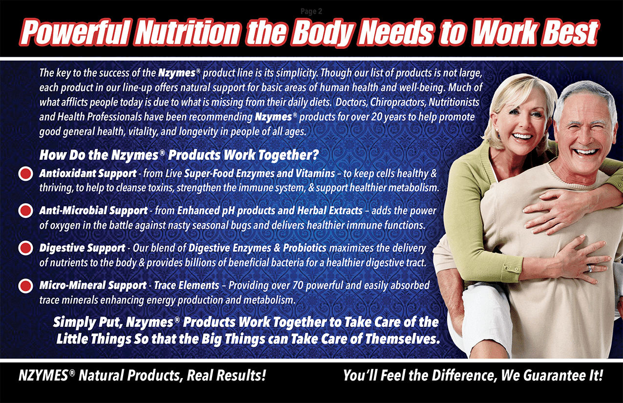 Nzymes Nutritional Products for People of All Ages!