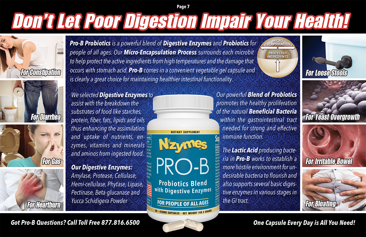 Don't Let Poor Digestion Impair Your health, Use Nzymes Pro-B for People of All Ages.